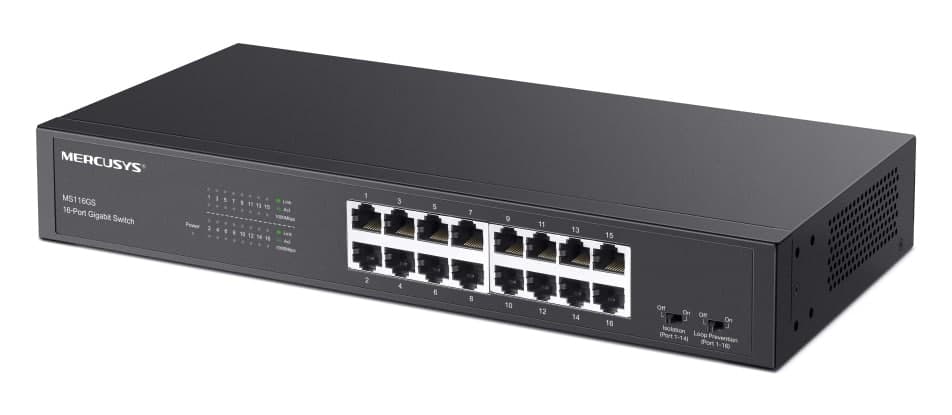 MERCUSYS επιτραπέζιος/rack mount switch MS116GS, 16x Gigabit θυρές, V1.0 6