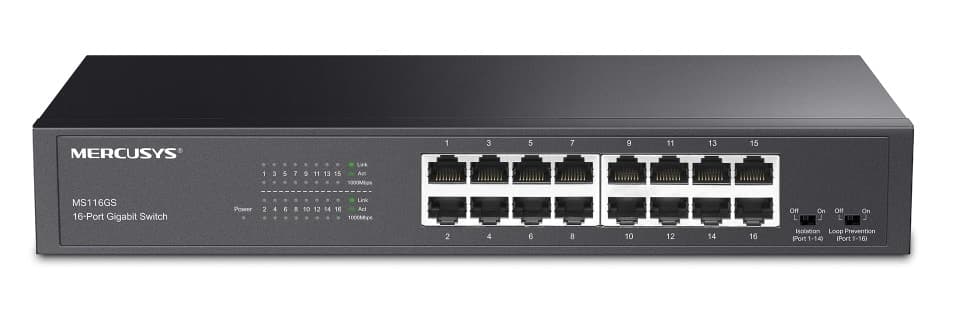 MERCUSYS επιτραπέζιος/rack mount switch MS116GS, 16x Gigabit θυρές, V1.0