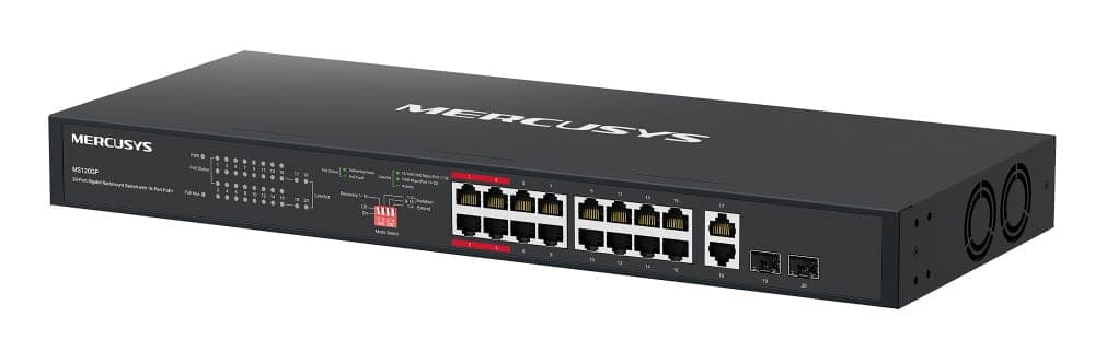 MERCUSYS rackmount switch MS120GP, 20x Gigabit θύρες, PoE+, V1.0 3