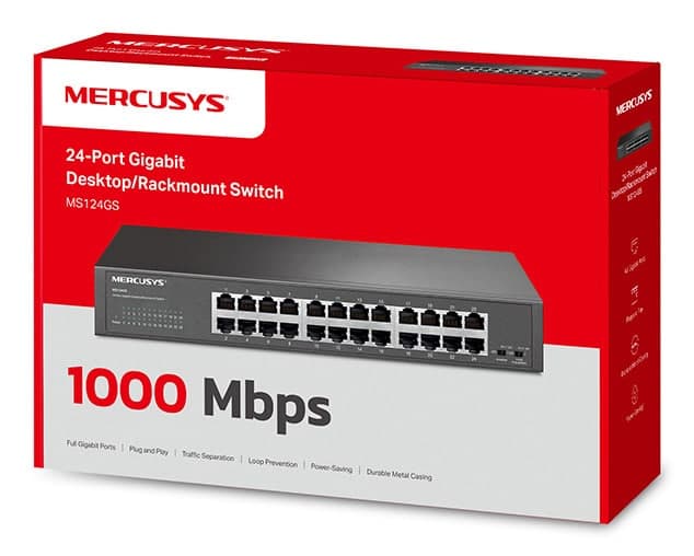 MERCUSYS desktop/rackmount switch MS124GS, 24x Gigabit θύρες, V1.0 5