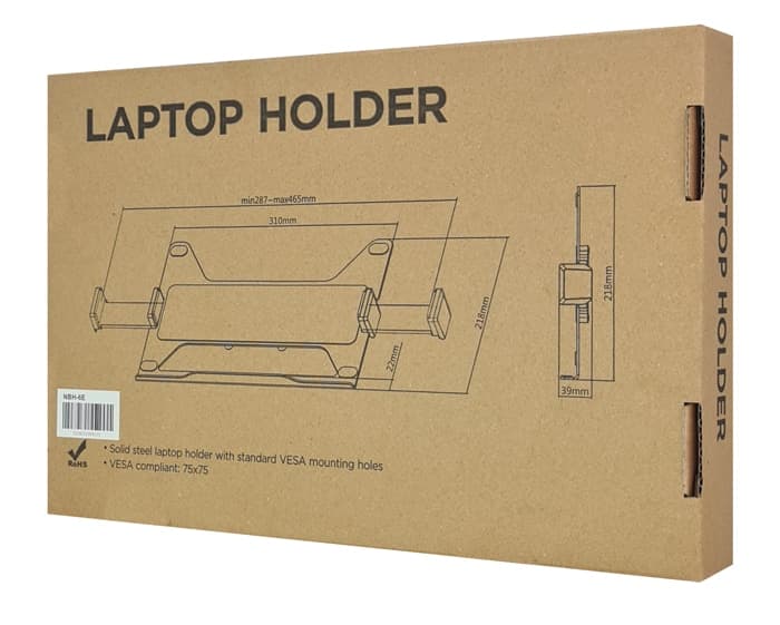 BRATECK βάση laptop NBH-6E για βάση οθονών, VESA 75x75, 11.6-17.3", γκρι 7