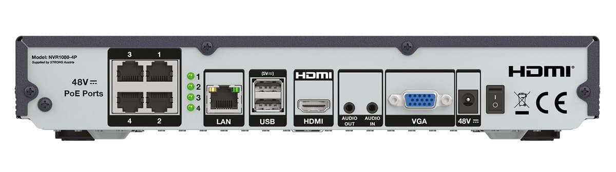 STRONG NVR καταγραφικό NVR1080-4P, 8MP/4K, H.265+, 4 PoE κανάλια 2