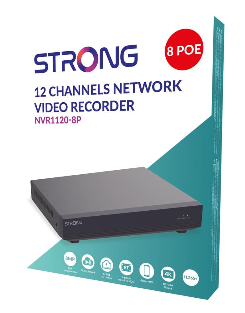 STRONG NVR καταγραφικό NVR1120-8P, 8MP/4K, H.265+, 8 PoE κανάλια 5