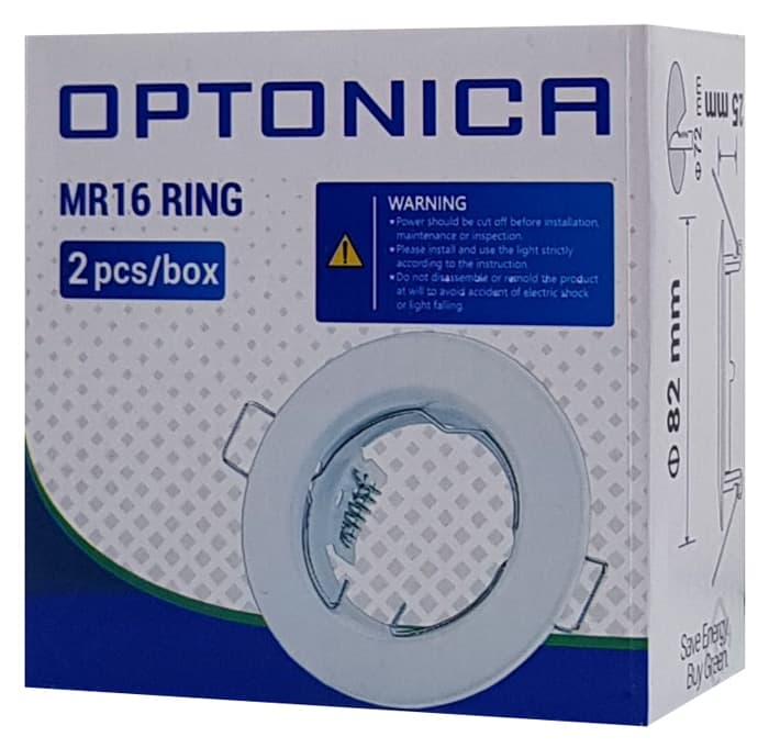 OPTONICA μεταλλικό πλαίσιο spot για MR16 5071, χωνευτό, 82x28mm, 2τμχ 2