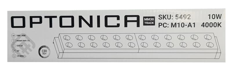OPTONICA LED μαγνητικό φωτιστικό 5492, 10W, 4000K, μεταλλικό, μαύρο 2