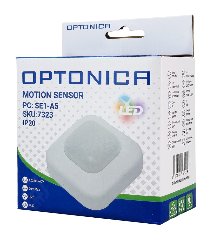 OPTONICA αισθητήρας κίνησης 7323, έως 20m, 360°, IP20, λευκός 2
