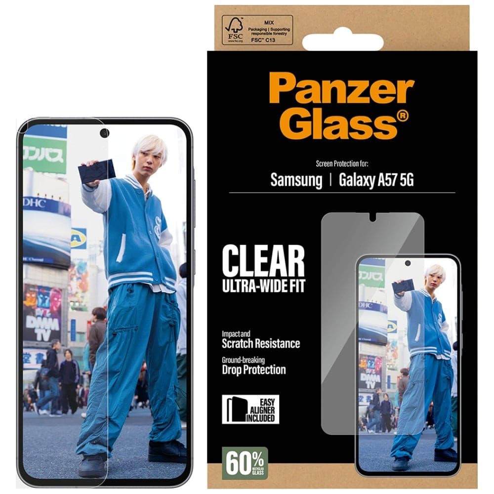 PanzerGlass εξαιρετικά φαρδύ σκληρυμένο γυαλί για Samsung Galaxy A57 5G 2