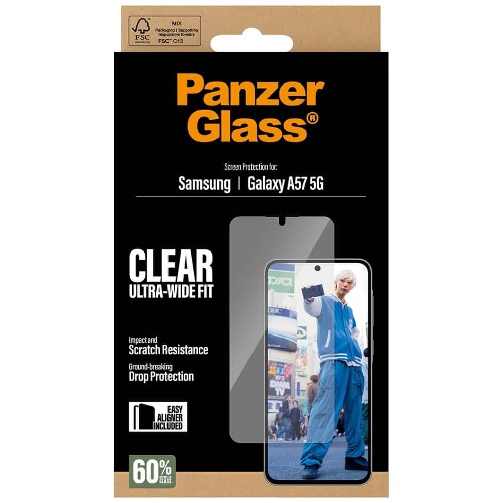 PanzerGlass εξαιρετικά φαρδύ σκληρυμένο γυαλί για Samsung Galaxy A57 5G 3