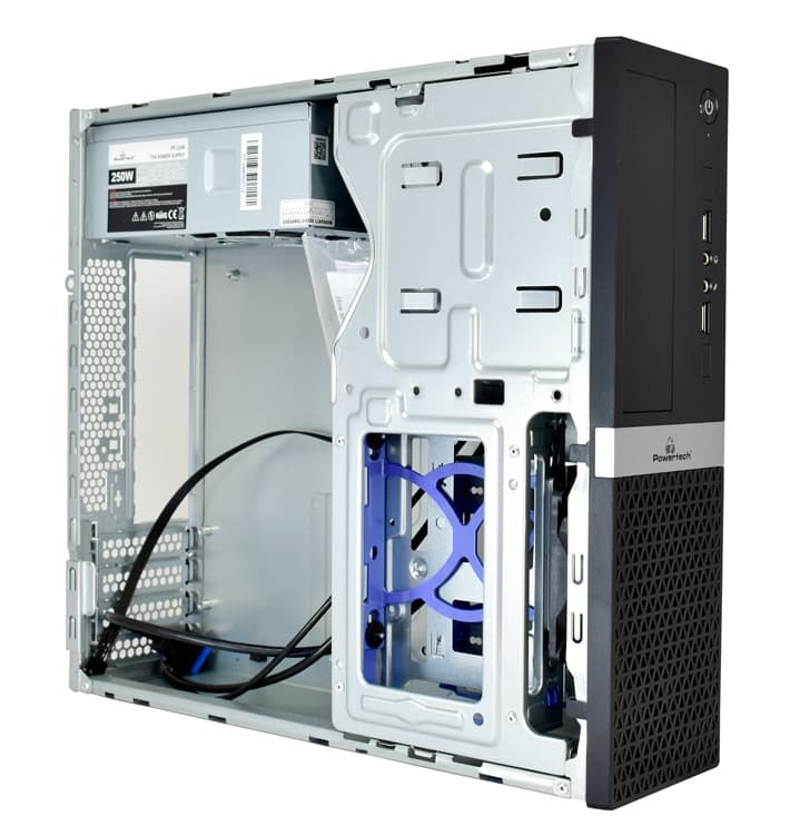 POWERTECH PC Case PT-1099 με 250W PSU, Micro-ATX, 356x102x338mm, μαύρο 2