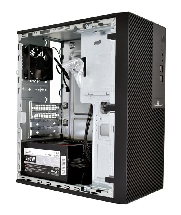POWERTECH PC Case PT-1101 με 550W PSU, Micro-ATX, 265x168x353mm, μαύρο 2