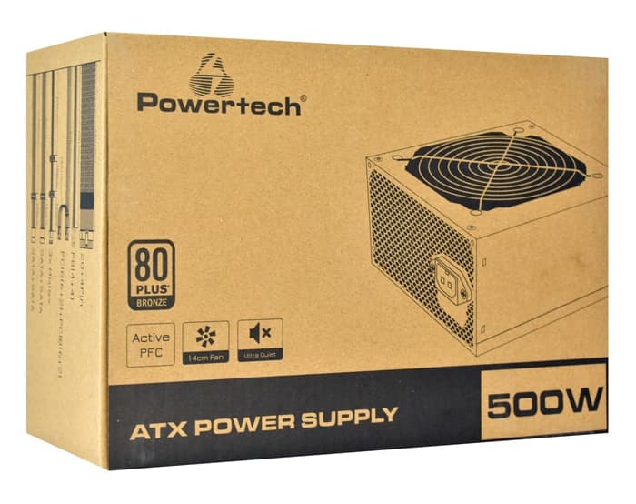 POWERTECH τροφοδοτικό για PC PT-1102, 550W, ATX, 120mm Fan 4