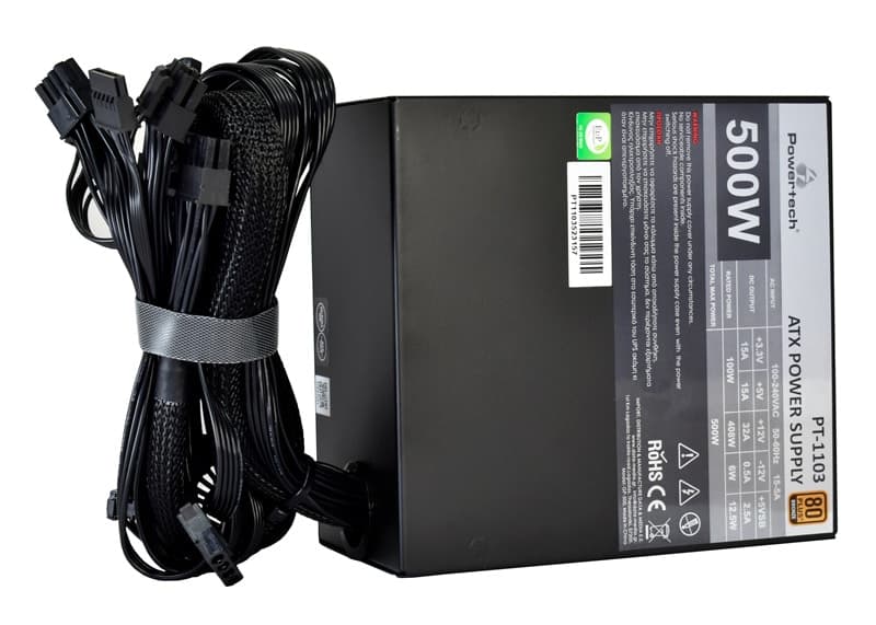 POWERTECH τροφοδοτικό για PC PT-1103, 80Plus Bronze, 500W ATX, 140mm Fan 6