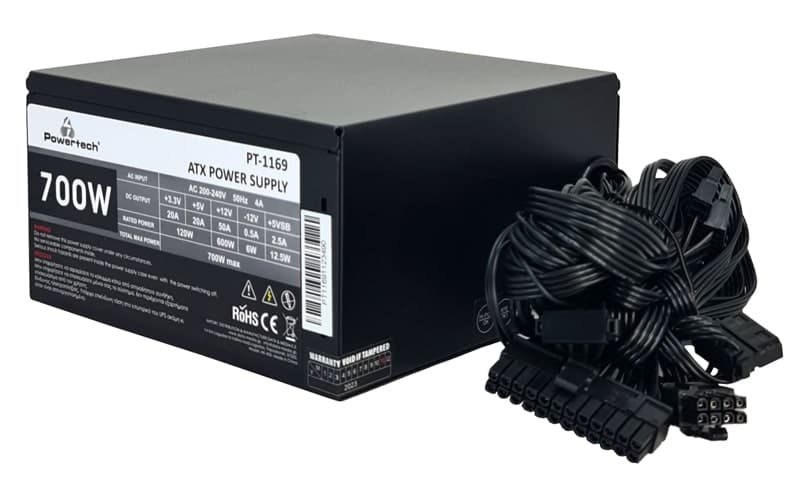 POWERTECH τροφοδοτικό για PC PT-1169, 700W, ATX, 140mm Fan 3