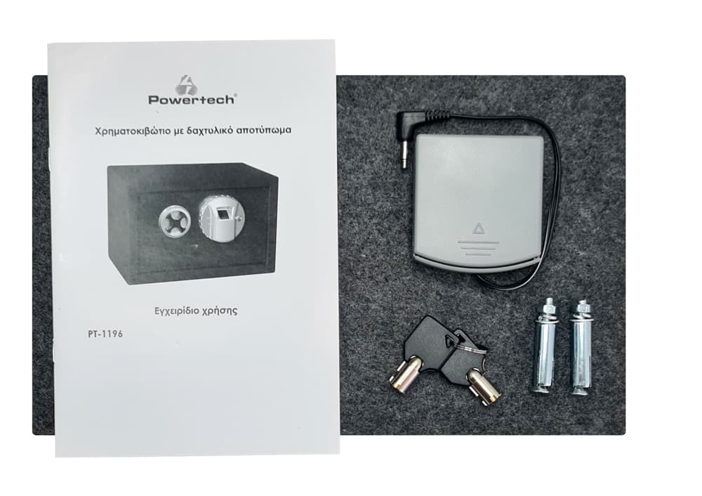 POWERTECH χρηματοκιβώτιο PT-1196 με δακτυλικό αποτύπωμα, 31x20x20cm, 8kg 5
