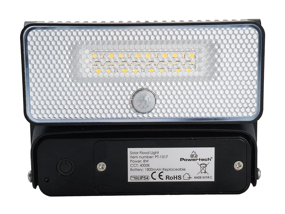 POWERTECH LED ηλιακό φωτιστικό PT-1517 με αισθητήρα κίνησης, 8W, 1800mAh, μαύρο 3