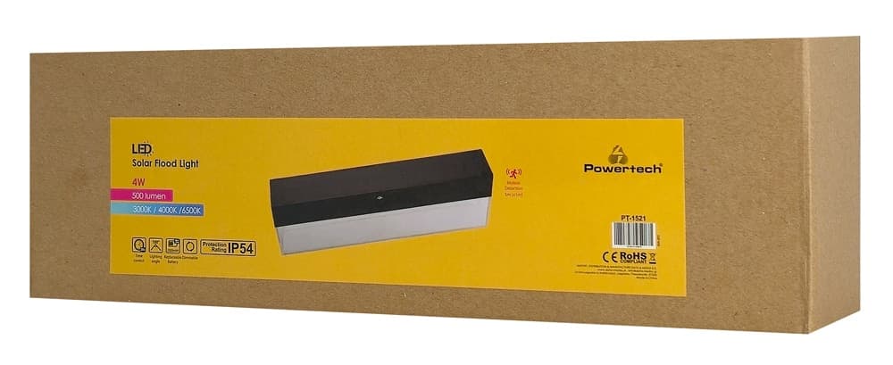 POWERTECH LED ηλιακό φωτιστικό PT-1521 με αισθητήρα κίνησης, 4W, 2000mAh, μαύρο 3