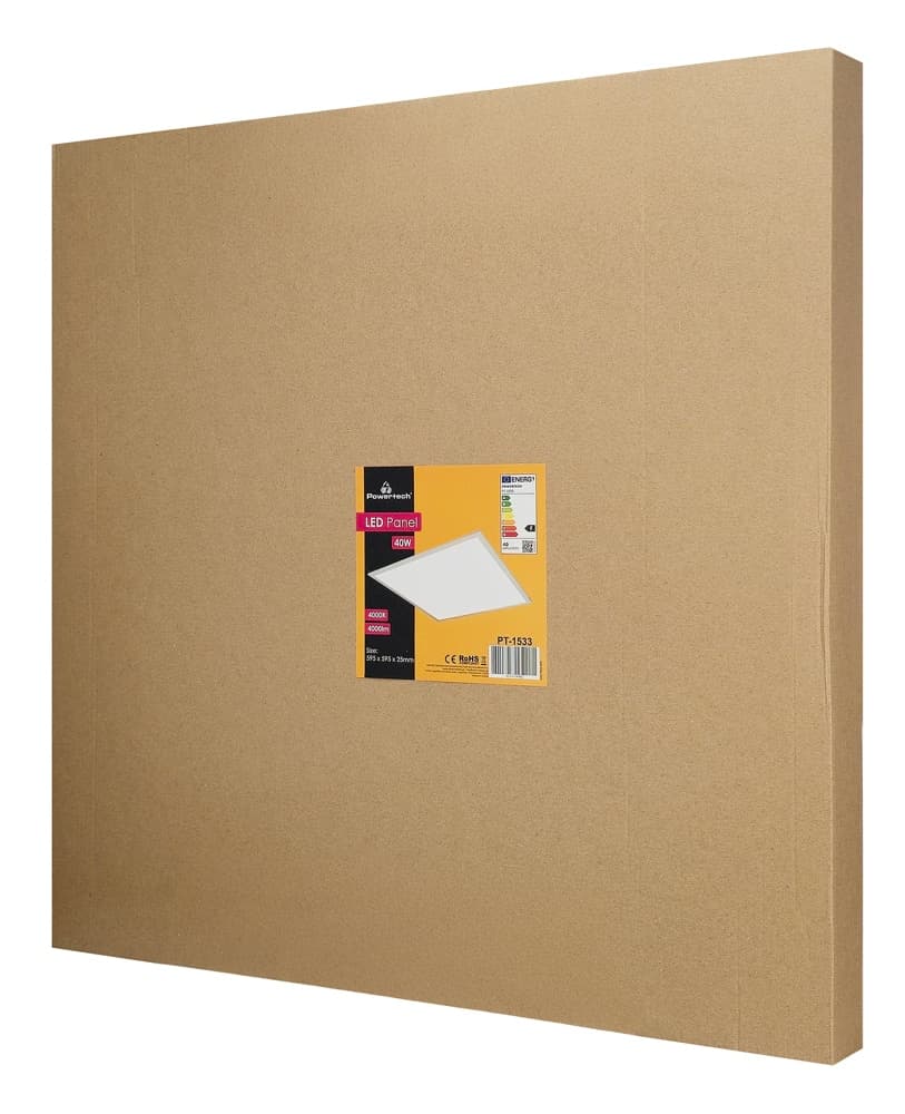 POWERTECH LED panel ψευδοροφής PT-1533, 40W, 59.5x59.5cm, τετράγωνο, 4000K, 4000lm, λευκό 6