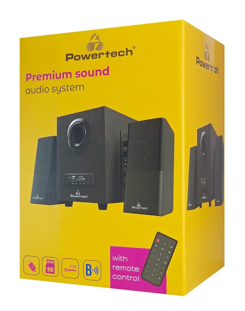 POWERTECH ηχεία Premium sound PT-846, 16W, USB/SD/FM/BT, remote, μαύρα 5
