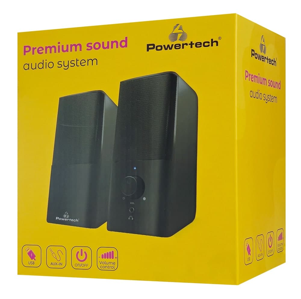 POWERTECH ηχεία Premium sound PT-847, 2x 3W, 3.5mm, μαύρα 3