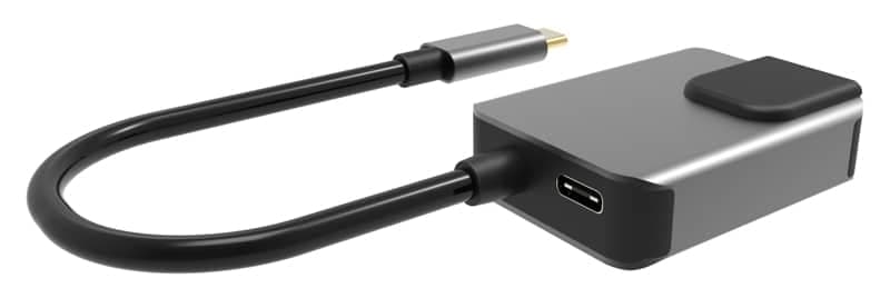 POWERTECH docking station PTH-053, 3 θυρών, USB-C, 65W PD, 4K, γκρι 2