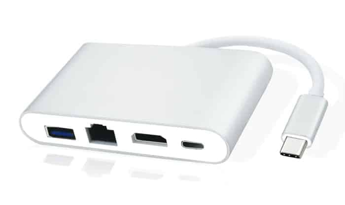 POWERTECH docking station PTH-085, 4 θυρών, USB-C, 100W PD, 4K, γκρι