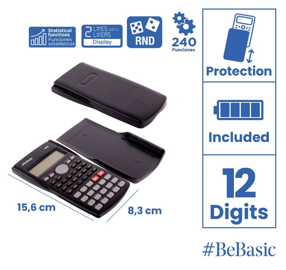 BEBASIC αριθμομηχανή S061, μπαταρίας, 12 ψηφία, μαύρη 2