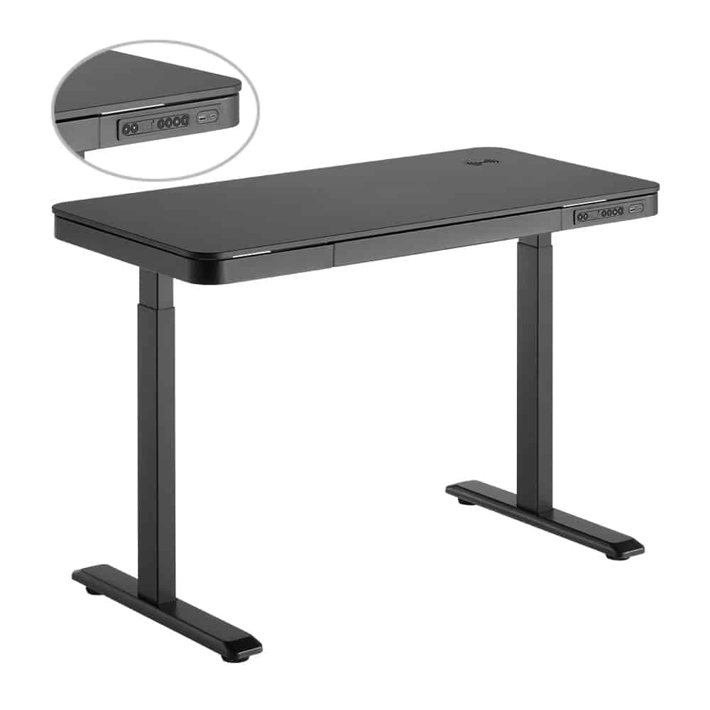 BRATECK ηλεκτρικό γραφείο S08-22DSWW με συρτάρι, 118x60x72~120cm, μαύρο 6