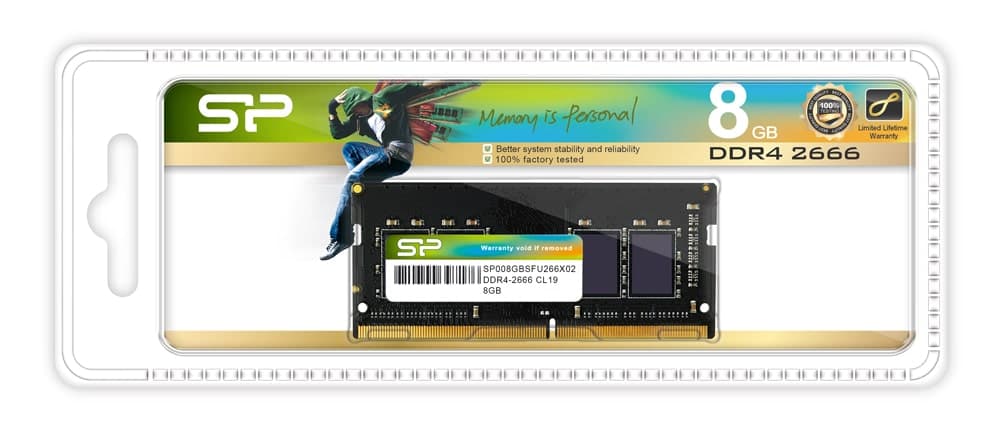 SILICON POWER μνήμη DDR4 SODimm SP008GBSFU266X02, 8GB, 2666MHz, CL19 2