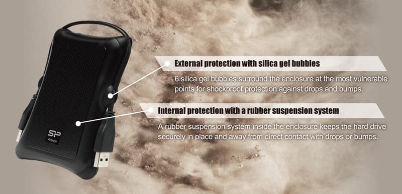 SILICON POWER εξωτερικός HDD Armor A30, 1TB, USB 3.2, μαύρος 2