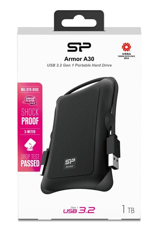 SILICON POWER εξωτερικός HDD Armor A30, 1TB, USB 3.2, μαύρος 3