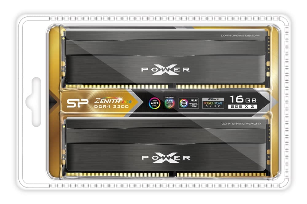SILICON POWER μνήμη DDR4 UDIMM XPOWER Zenith, 2x 8GB, RGB, 3200MHz, CL16 4