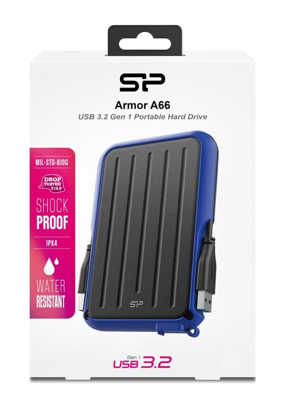 SILICON POWER εξωτερικός HDD Armor A66, 2TB, USB 3.2, μπλε 4
