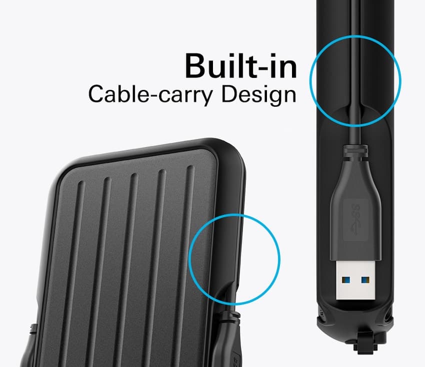 SILICON POWER εξωτερικός HDD Armor A66, 2TB, USB 3.2, μαύρος 3