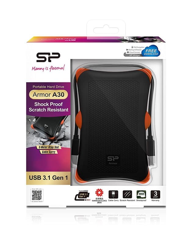 SILICON POWER εξωτερικός HDD Armor A30, 2TB, USB 3.2, μαύρος 3