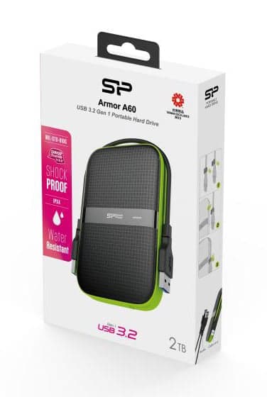 SILICON POWER εξωτερικός HDD Armor A60, 2TB, USB 3.2, πράσινος 4