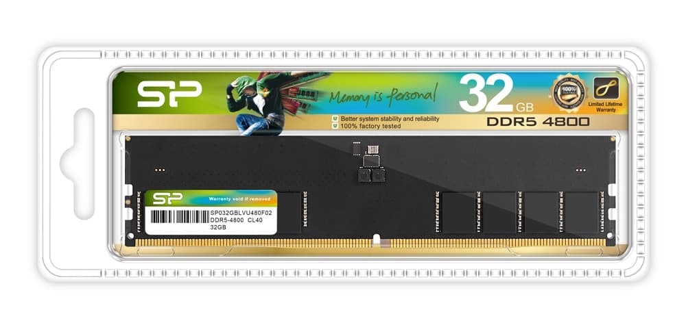 SILICON POWER μνήμη DDR5 UDIMM SP032GBLVU480F02, 32GB, 4800MHz, CL40 2