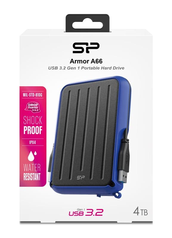 SILICON POWER εξωτερικός HDD Armor A66, 4TB, USB 3.2, μπλε 4