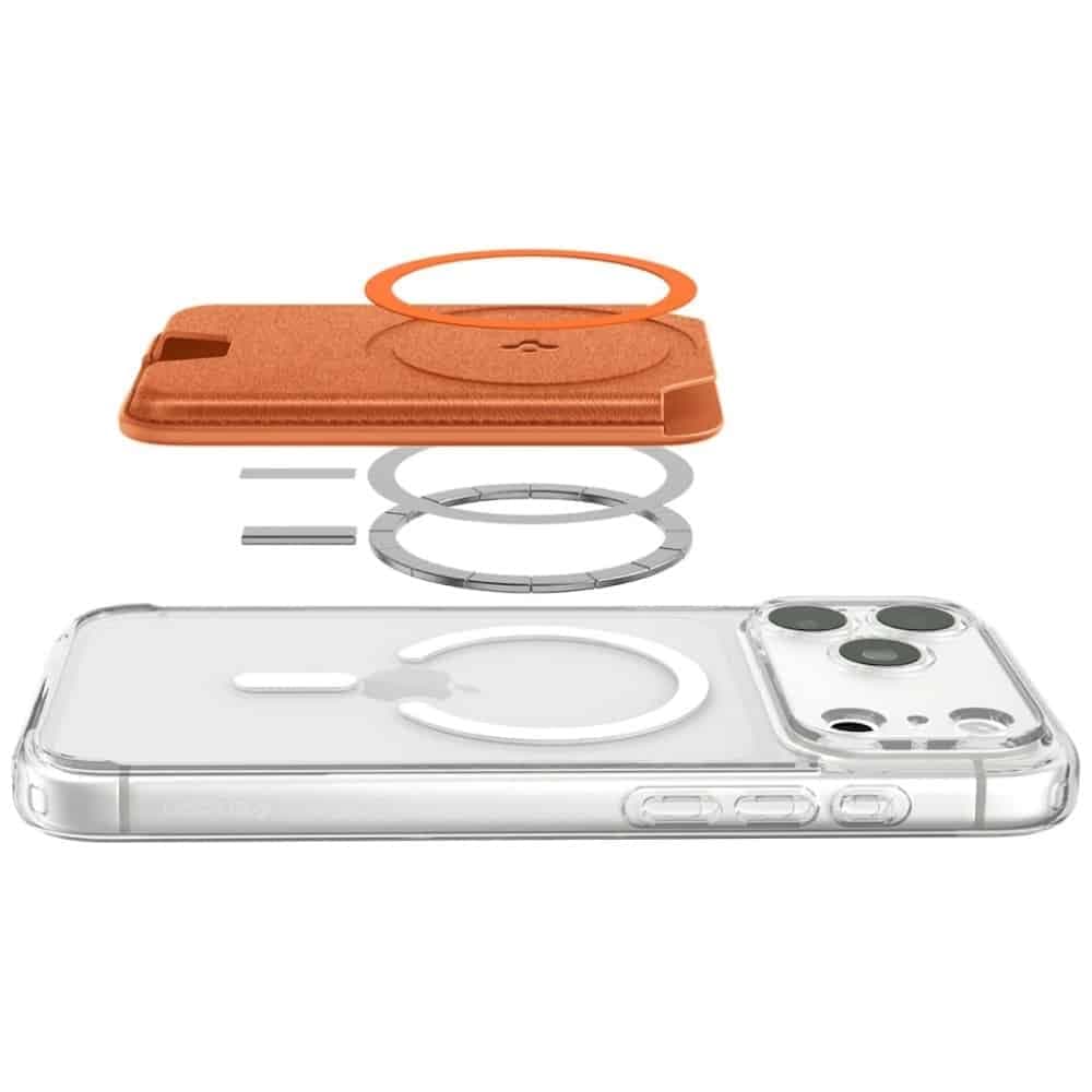 Μαγνητικό πορτοφόλι Spigen Valentinus MagFit+ MagSafe πορτοκαλί 8