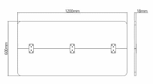 BRATECK επιφάνεια γραφείου TP12060R-2P, 120x60x1.8cm, μπεζ ξύλινη 5
