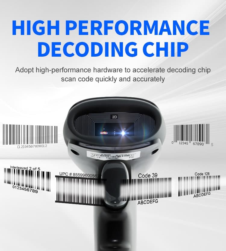 GTCODESTAR barcode scanner X-9701B, 1D & 2D, ενσύρματο & ασύρματο, Bluetooth, 2000mAh, μαύρο 3