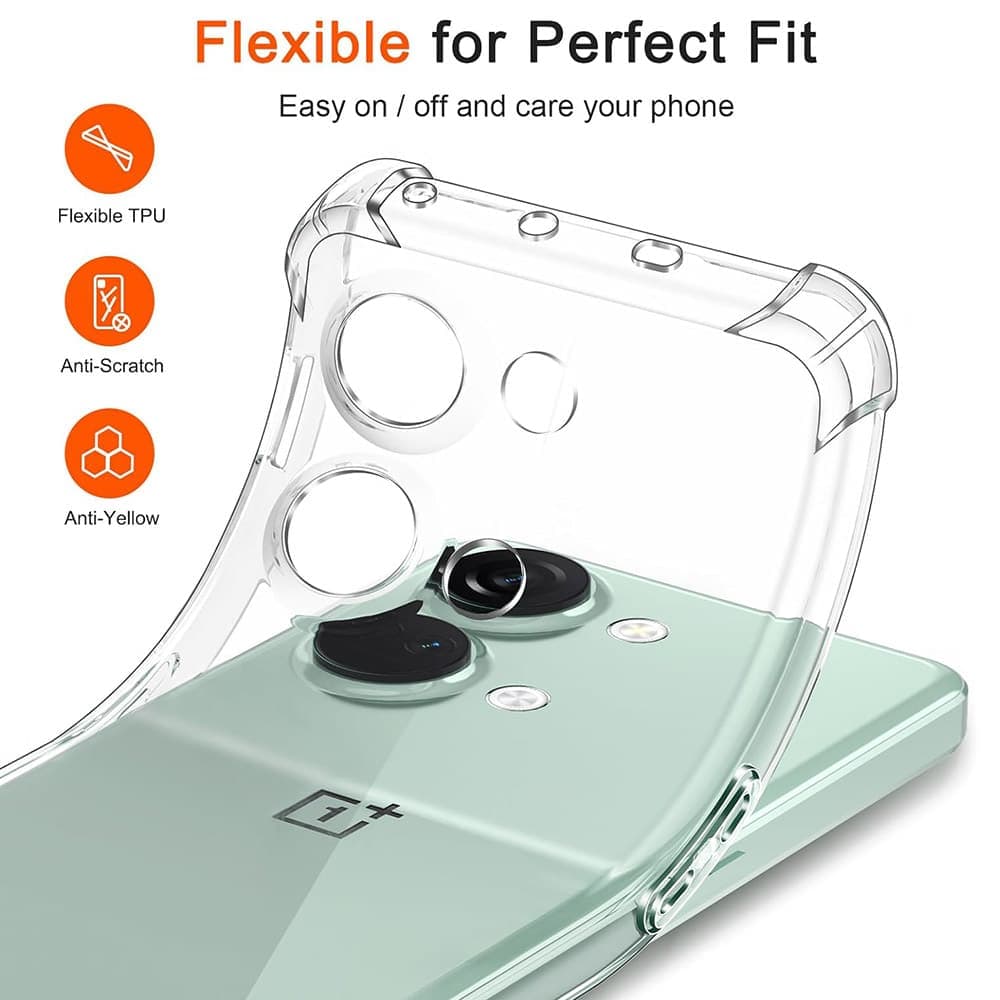 Techsuit Shockproof Clear Silicone - θήκη για Oneplus Nord 3 - Διάφανο 3