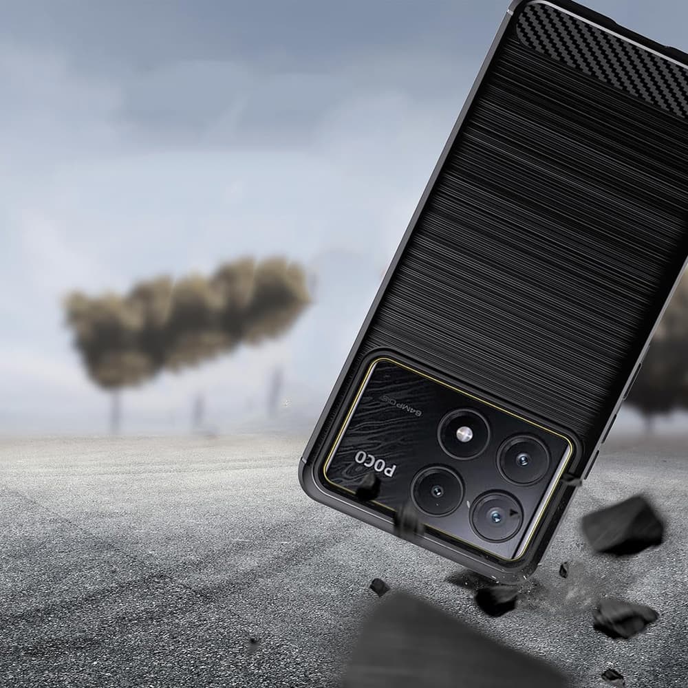 Techsuit Carbon Silicone - θήκη για Xiaomi Poco F6 Pro - Μαύρο 4