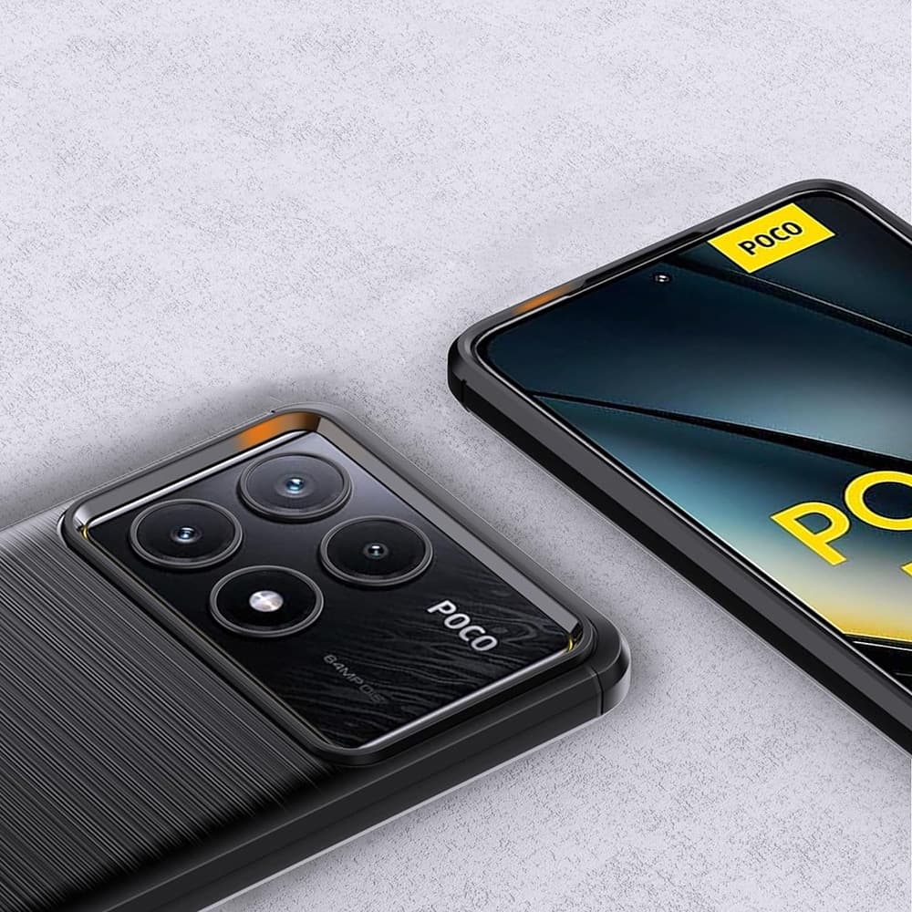 Techsuit Carbon Silicone - θήκη για Xiaomi Poco F6 Pro - Μαύρο 3
