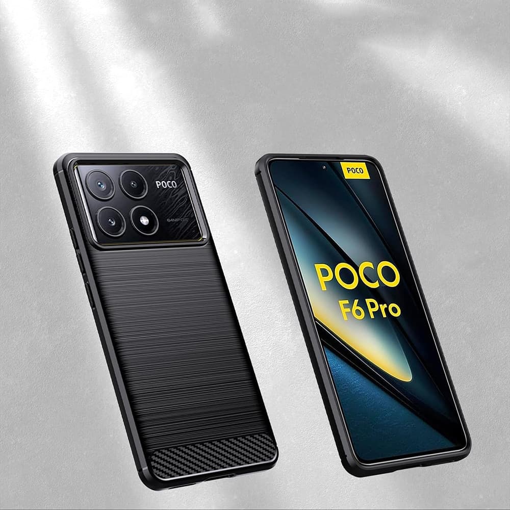 Techsuit Carbon Silicone - θήκη για Xiaomi Poco F6 Pro - Μαύρο 2