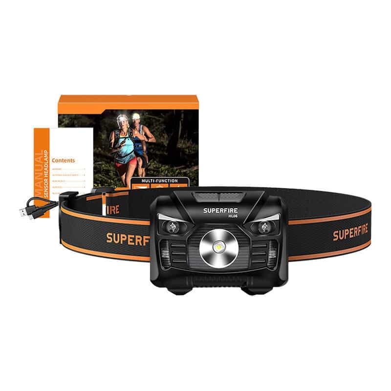 Superfire Φακός Κεφαλής HL06, 500lm, USB 6