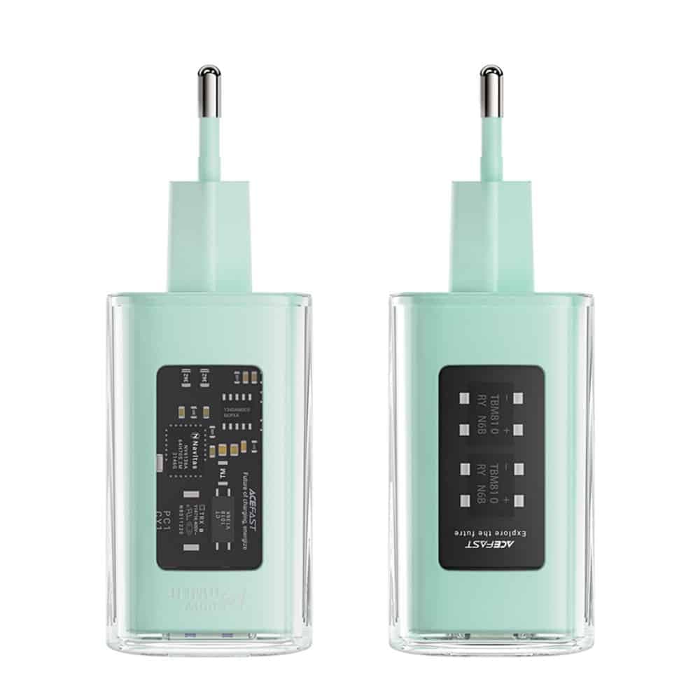 Acefast charger GaN 65W 3 ports (1xUSB, 2xUSB C) Πράσινο (A45) 4