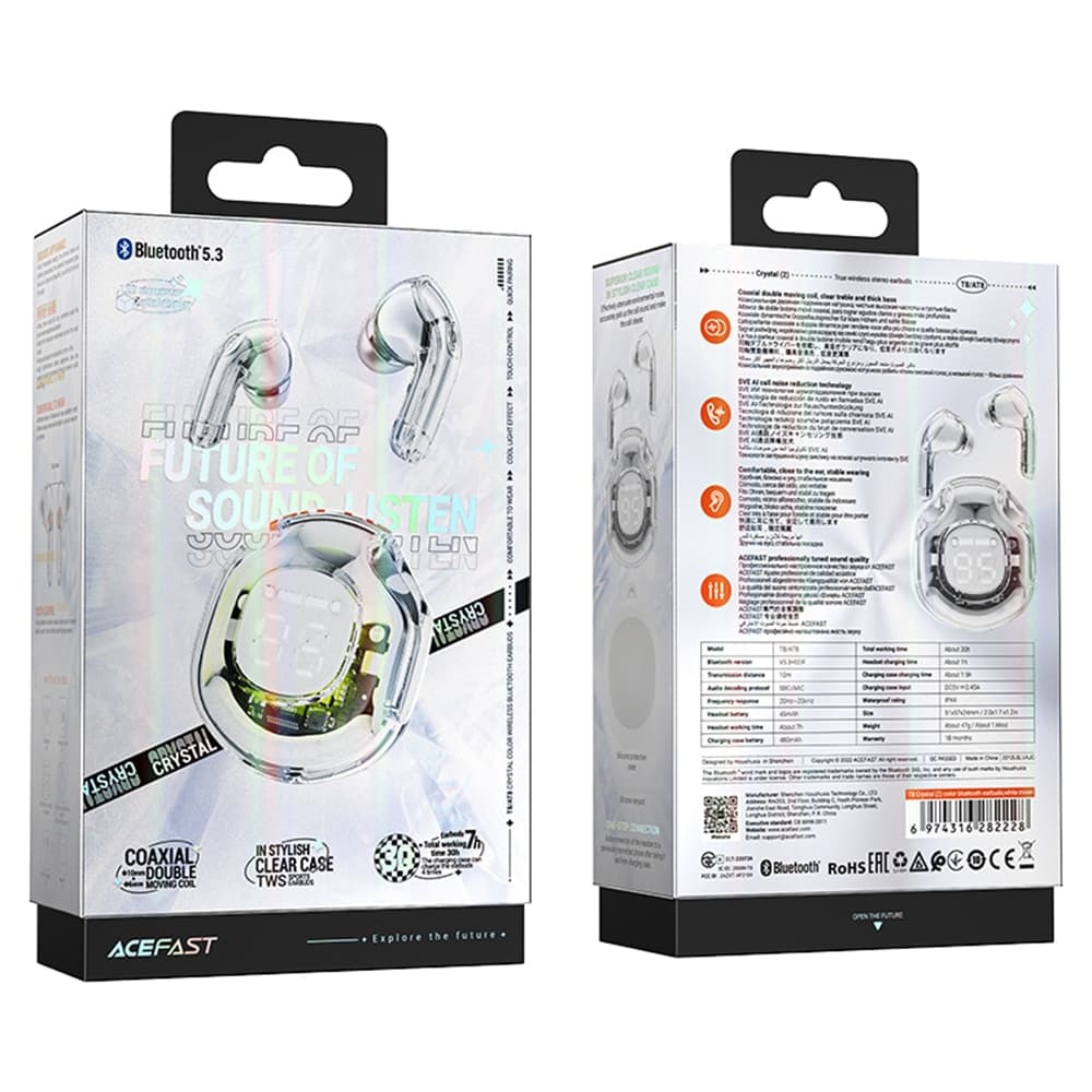 Acefast T8 TWS Bluetooth wireless headphones Λευκό 7