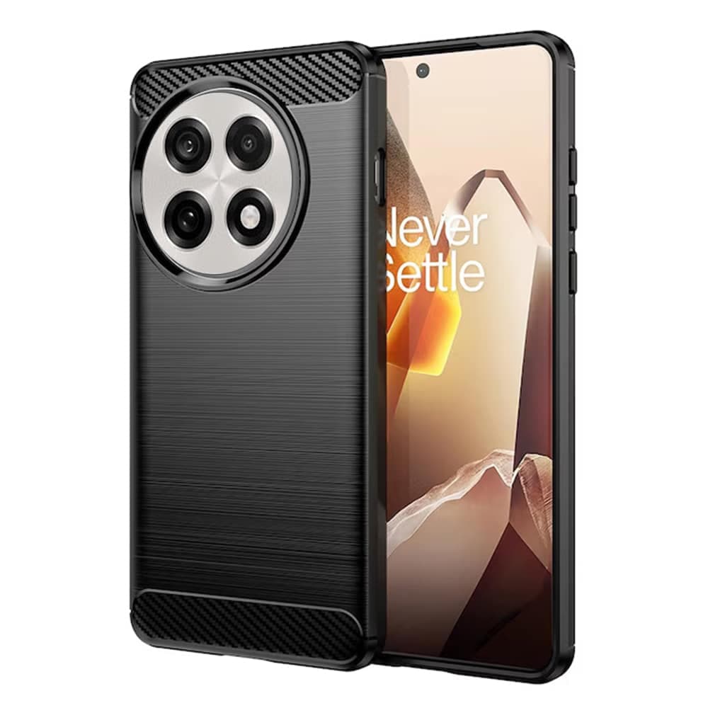 Techsuit Carbon Silicone - θήκη για Oneplus 13R - Μαύρο