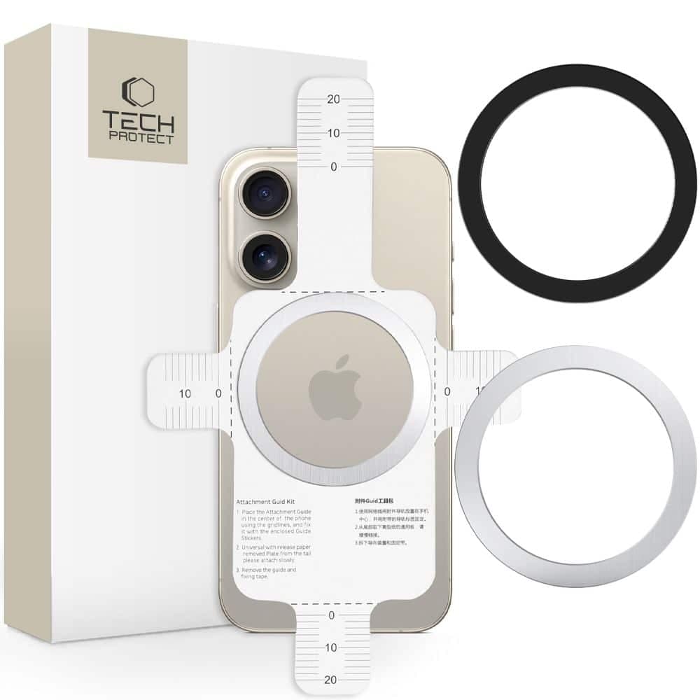 Tech-Protect Mmp-110 2in1 μαγνητικός Magsafe δακτύλιος ασημί & μαύρος