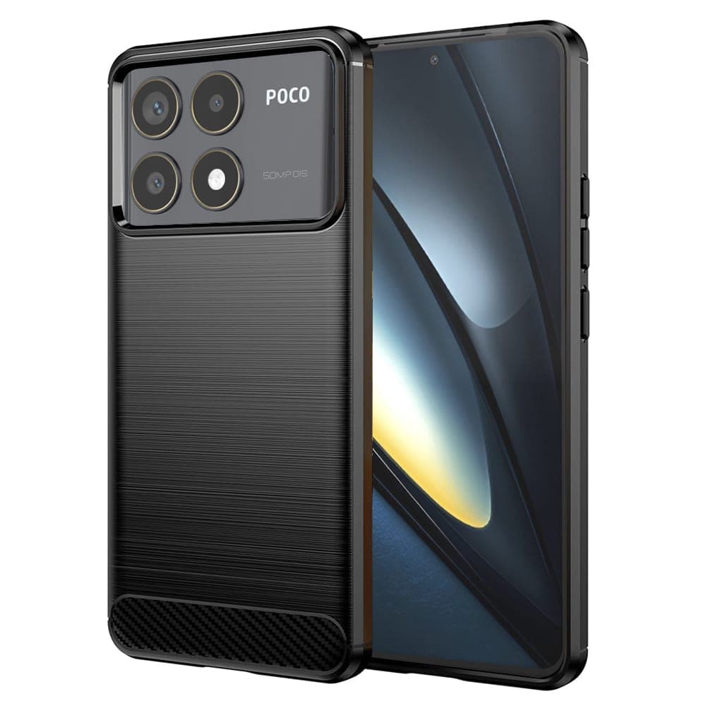 Techsuit Carbon Silicone - θήκη για Xiaomi Poco F6 Pro - Μαύρο
